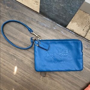 Coach wristlet blue leather